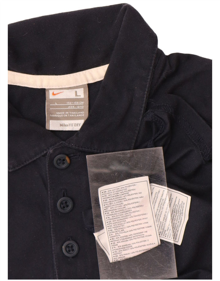 NIKE Polo para niño 12-13 años Grande Azul Marino Colorblock Algodón