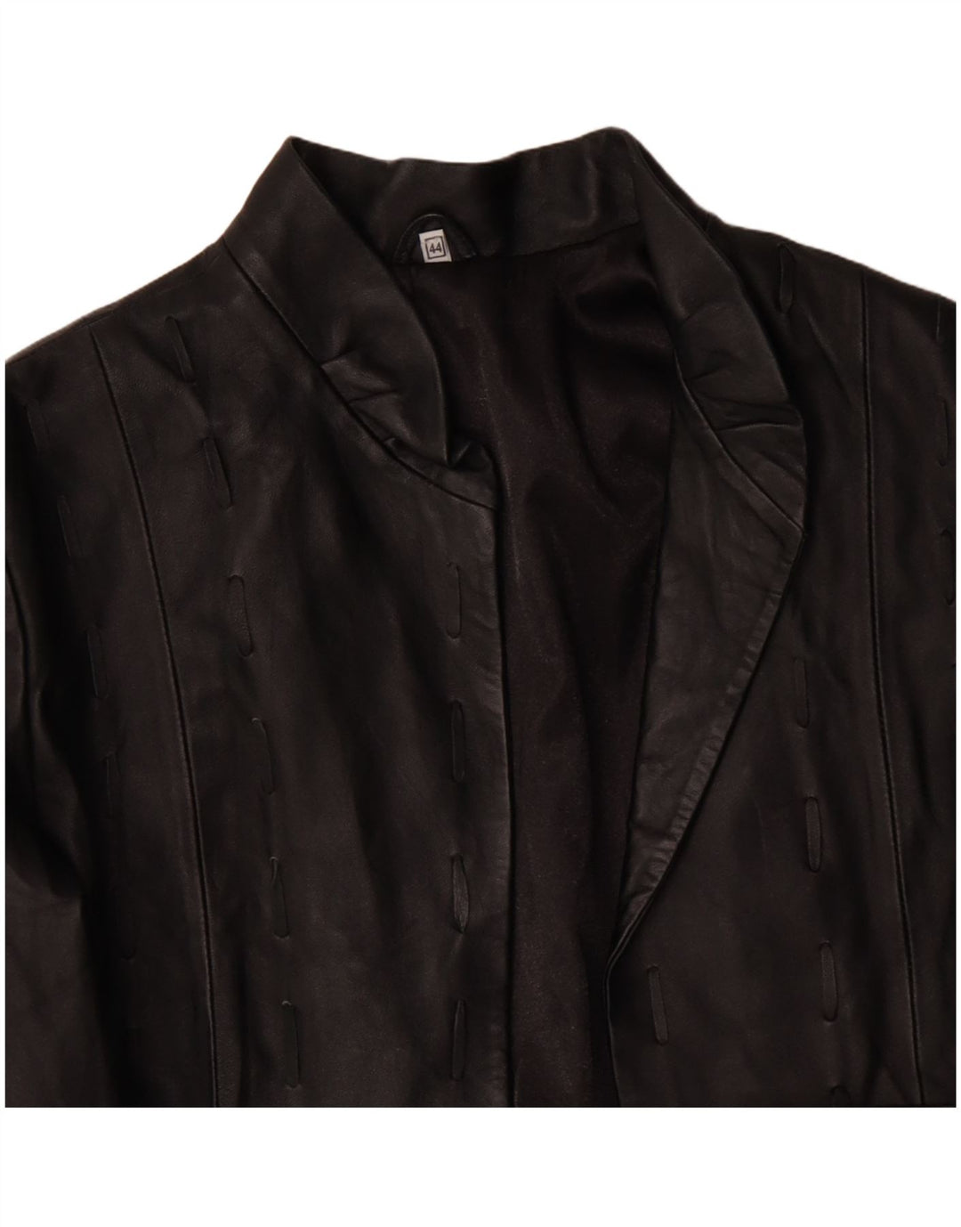 VINTAGE Chaqueta de cuero para mujer IT 44 Mediano Negro
