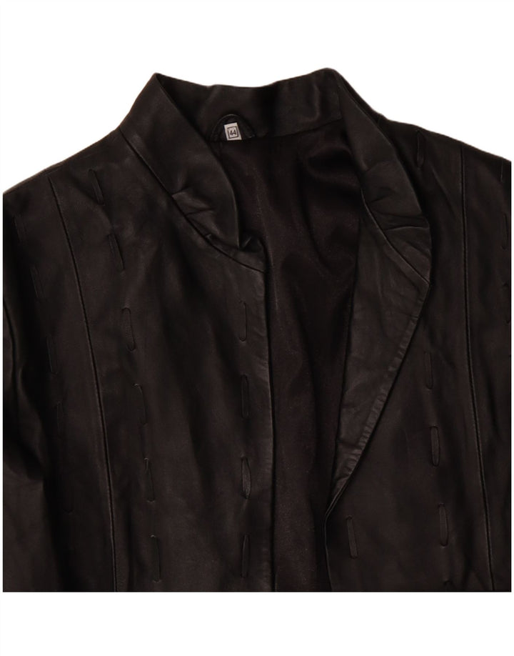 VINTAGE Chaqueta de cuero para mujer IT 44 Mediano Negro