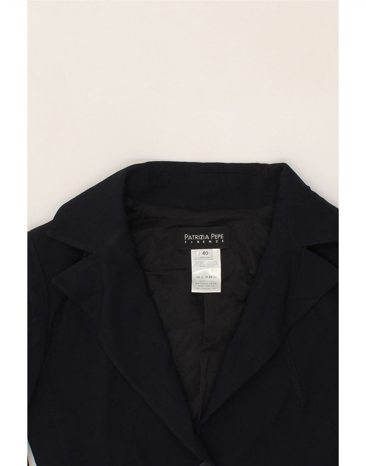 PATRIZIA PEPE Womens Oversized Crop Blazer Jacket IT 40 Small Navy Blue Vintage Patrizia Pepe and Second-Hand Patrizia Pepe from Messina Hembry 