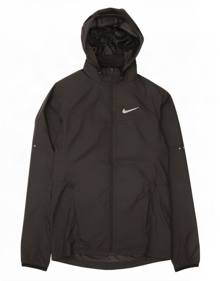 Nike Chaqueta impermeable con capucha para mujer UK 6 XS Poliéster negro