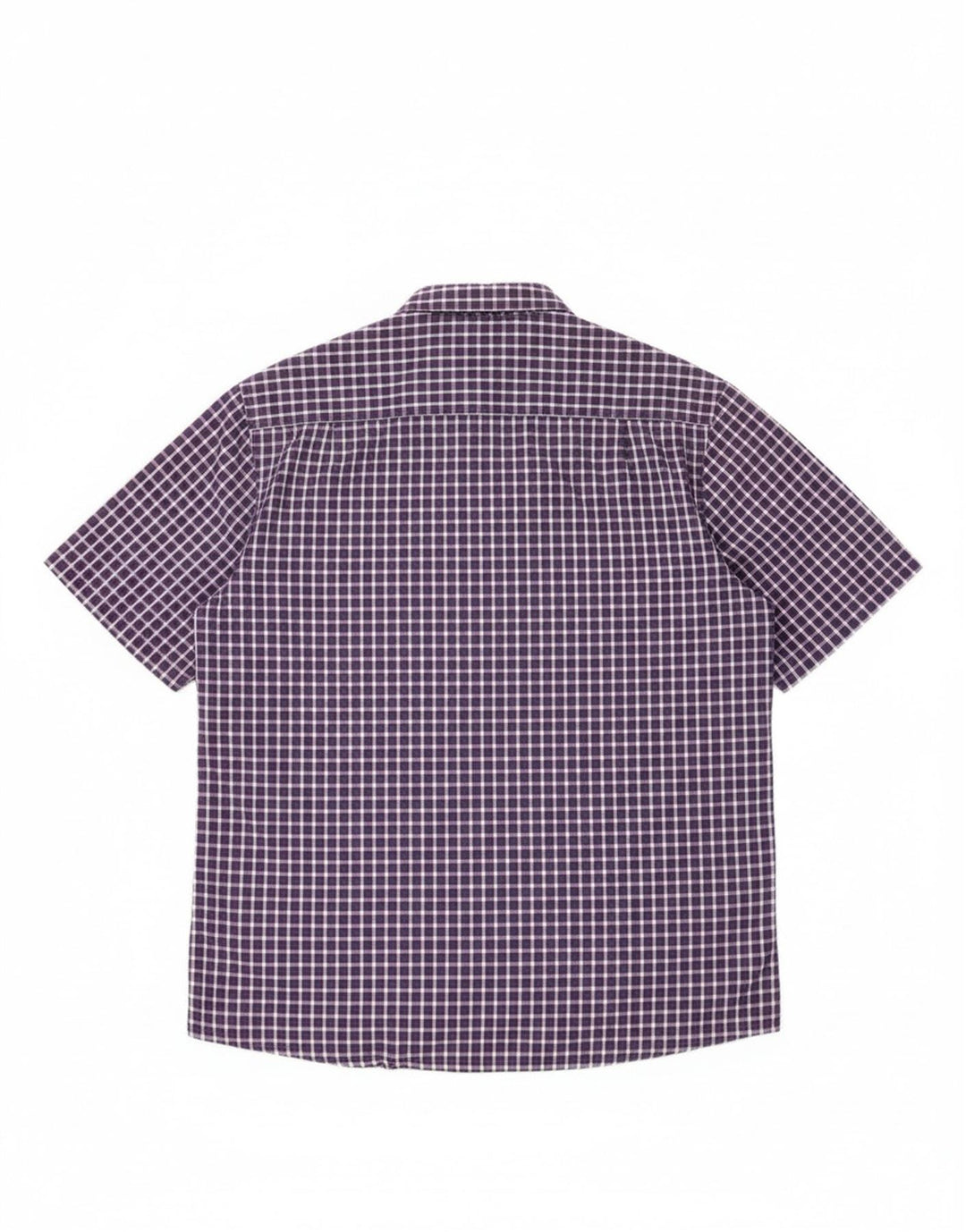 JAMES PRINGLE Mens Short Sleeve Shirt Large Purple Check Polyester