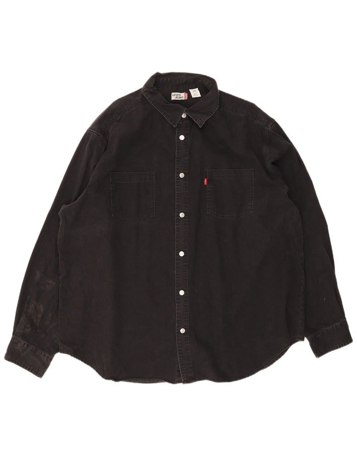 Levi's Camisa vaquera para hombre 2XL Algodón negro