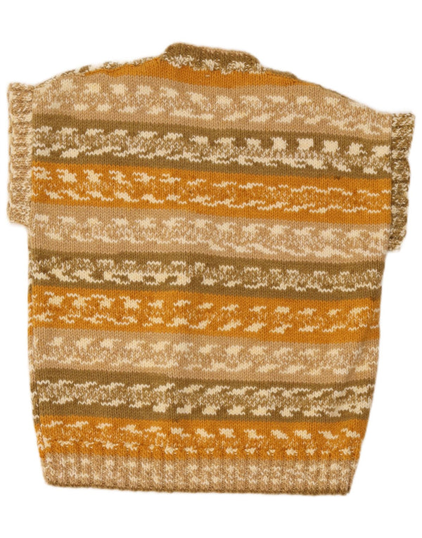Vintage mujer V-cuello jumper suéter Reino Unido 18 XL rayas multicolores