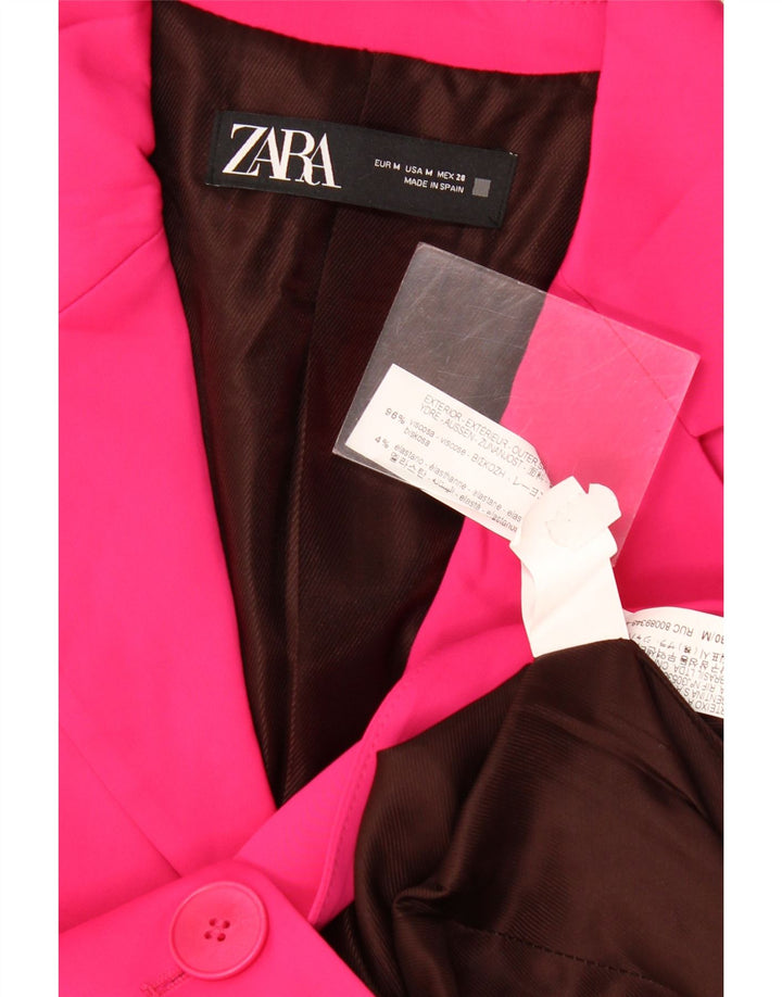 Zara Chaqueta Blazer De 2 Botones para Mujer UK 42 Viscosa Rosa Mediana