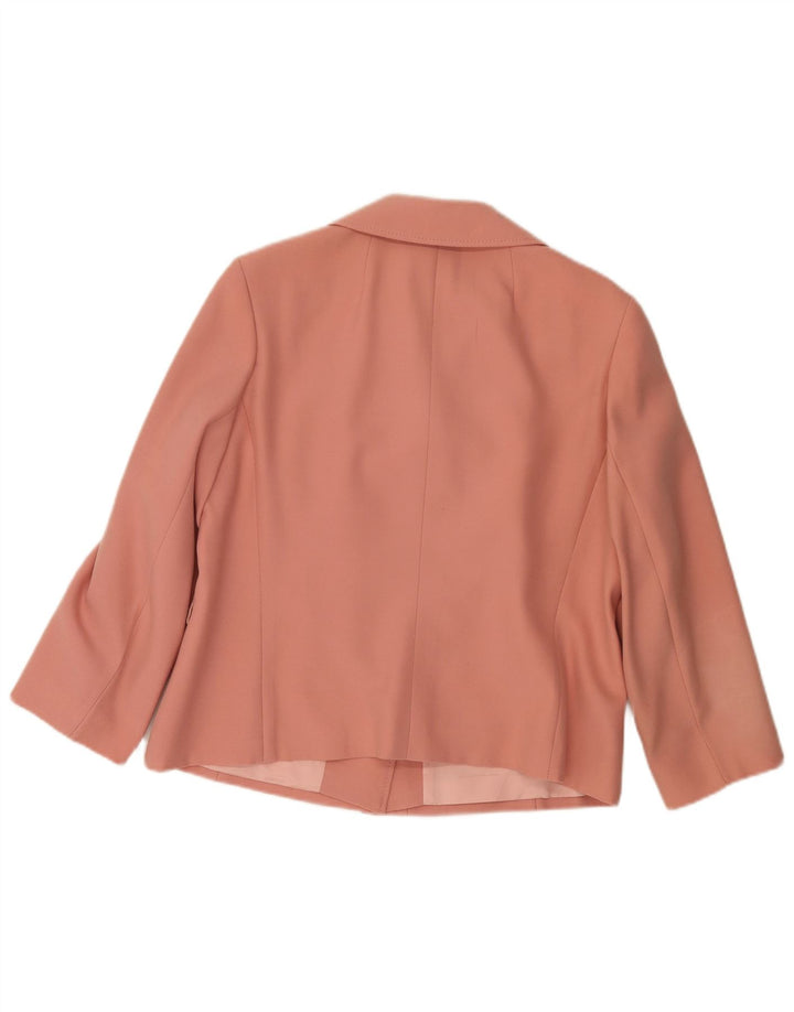 Goldix Chaqueta Blazer de 4 Botones para Mujer UK 12 Lana Rosa Mediana