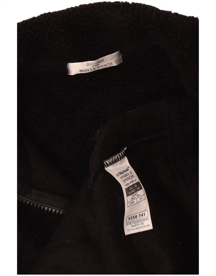 Marks & Spencer Chaqueta polar para mujer UK 46 Grande Poliéster negro