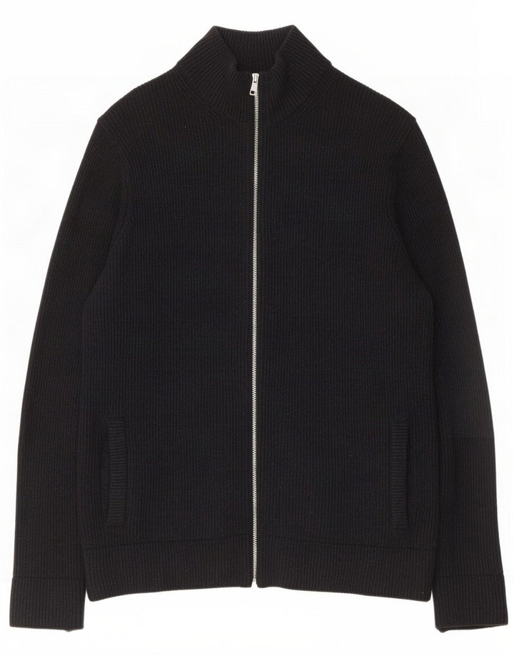 Marks & Spencer Suéter tipo cárdigan para hombre Lana negra mediana