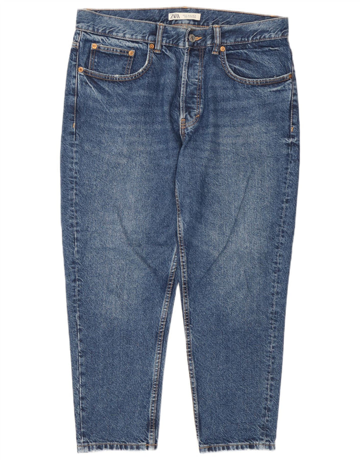 Zara Vaqueros recortados para hombre EU 46 XL W36 L25 Azul