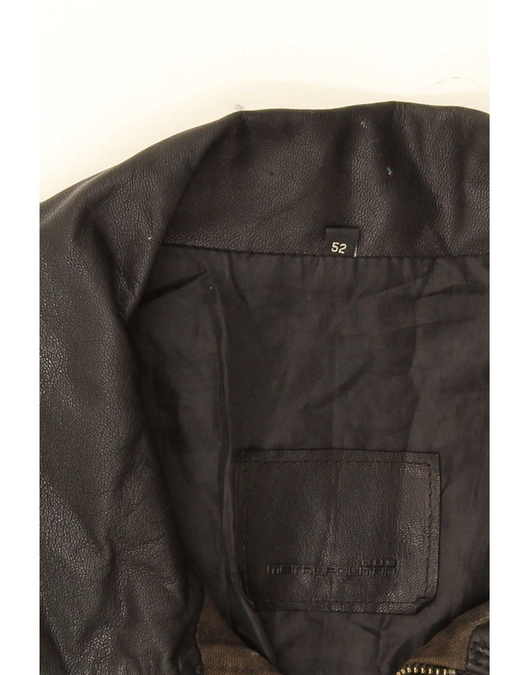 Metropolitan Chaqueta de cuero para hombre IT 52 XL Cuero negro