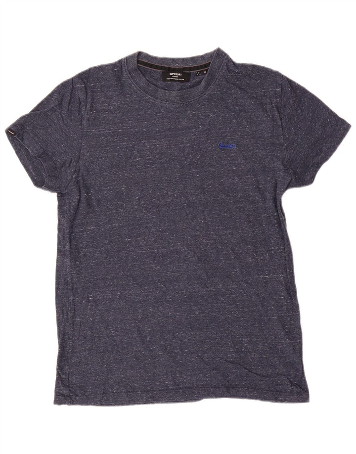 Superdry Camiseta para hombre Top Medium de algodón moteado en azul marino