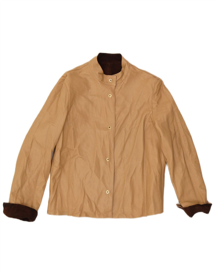Chaqueta reversible vintage para mujer IT 42 Bloque de color marrón medio