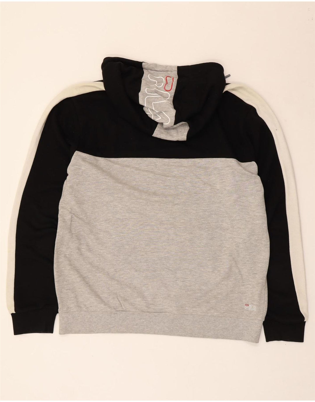 Fila Jersey con capucha gráfica para hombre, talla grande, color gris