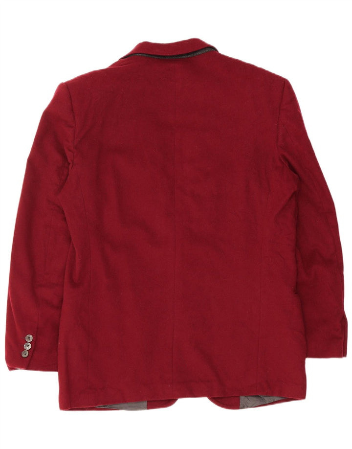 Lebole Chaqueta tipo blazer de 2 botones para hombre IT 48 Lana mediana burdeos