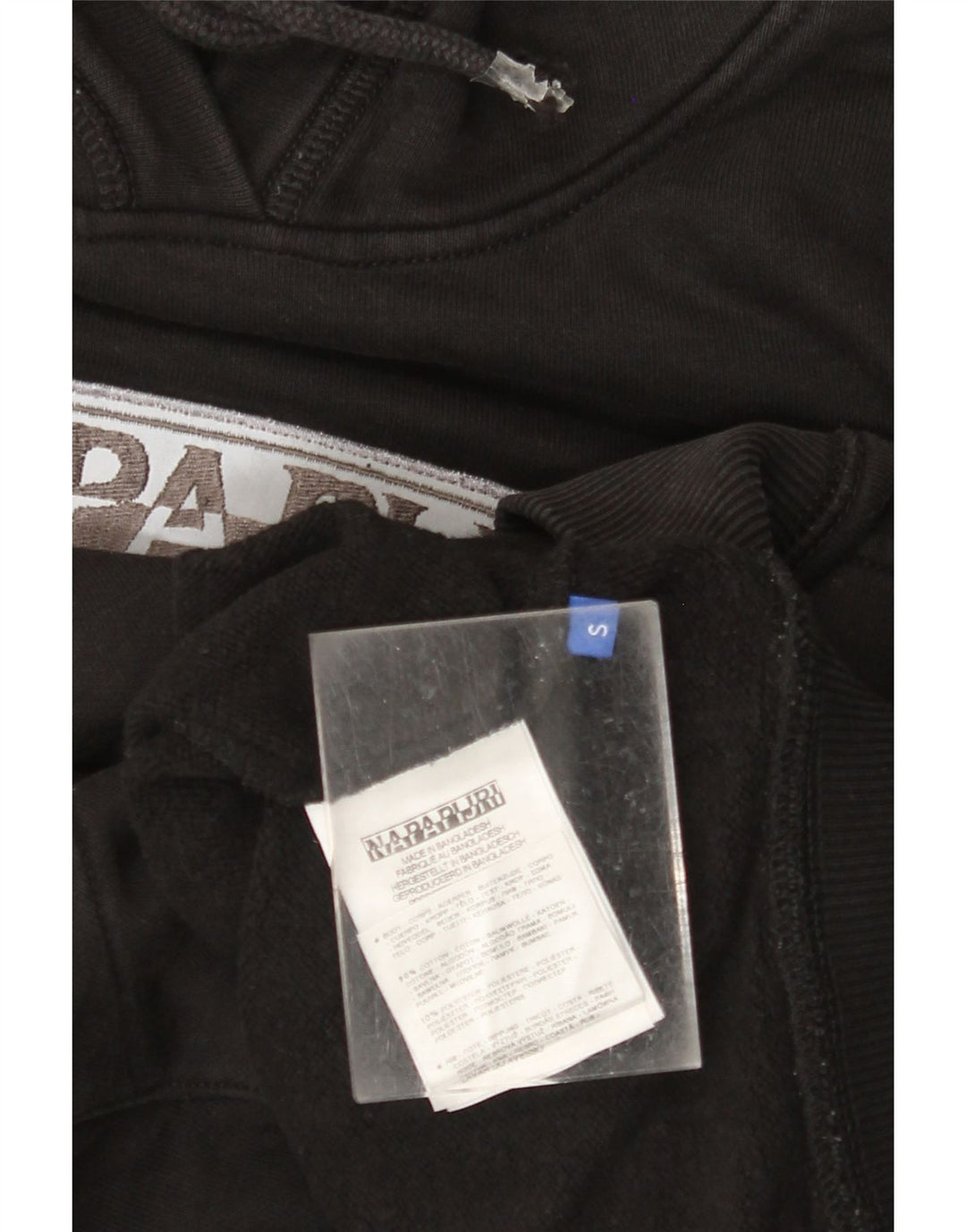 NAPAPIJRI Jersey con capucha y gráfico geográfico para hombre Small Black Cotton