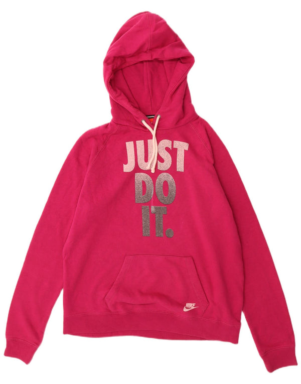 NIKE Sudadera con capucha gráfica para mujer UK 46 Large Pink Cotton