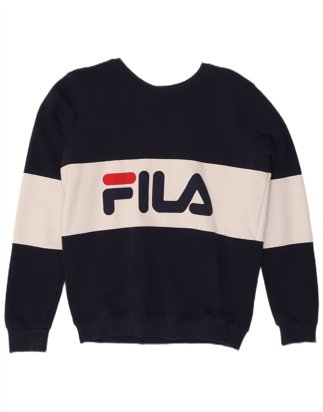 FILA Sudadera gráfica para mujer Jumper UK 12 Medium Azul marino Colorblock