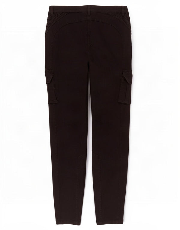 Zara Mujer Pantalones Cargo Slim EU 40 Medium W30 L30 Algodón Negro