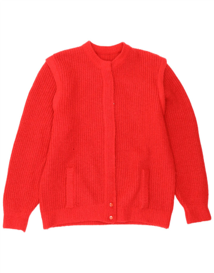 Vintage mujer Cardigan suéter Reino Unido 16 rojo grande