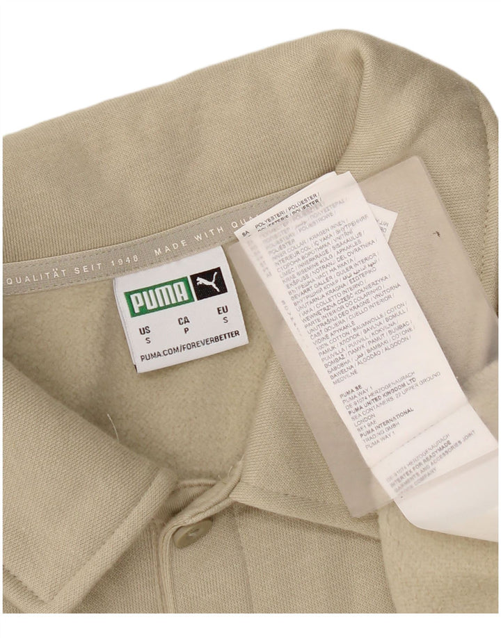 Puma Hombre Polo Neck Sudadera Jumper Pequeño Algodón Verde