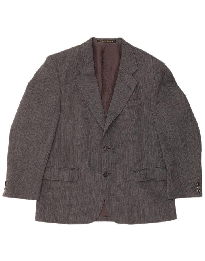 Marks & Spencer Chaqueta tipo blazer con 2 botones para hombre, talla 40, lana gris grande