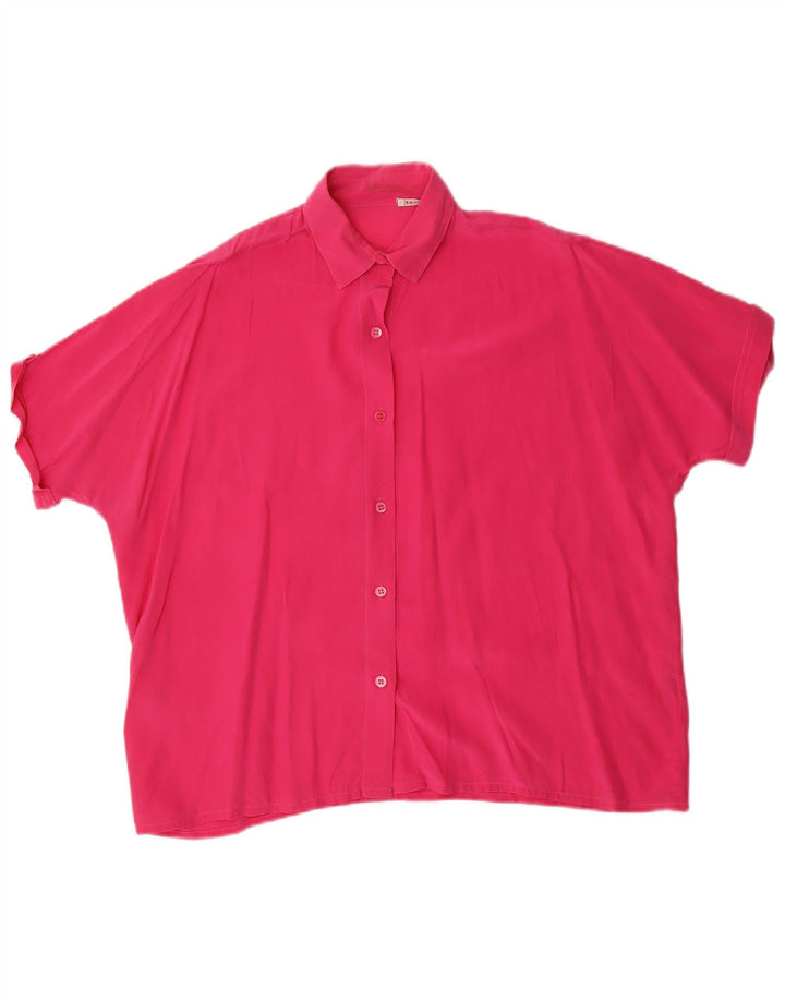 BALLOON Blusa de manga corta para mujer UK 40 XL Seda rosa