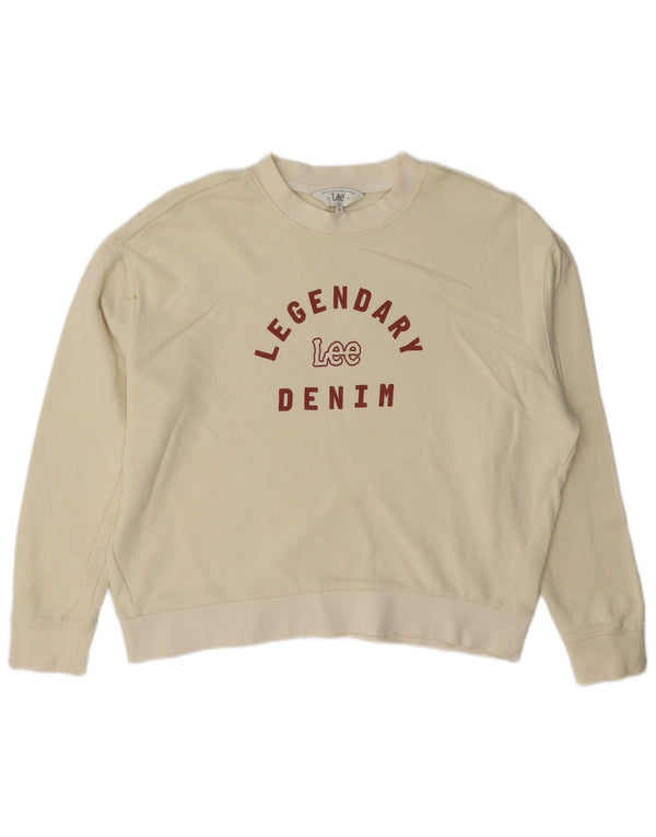 Lee - Sudadera con gráfico para mujer, ajuste relajado, talla 6, XS, algodón blanco roto