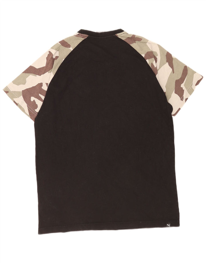Puma Camiseta gráfica para hombre Top Large Black Camuflaje