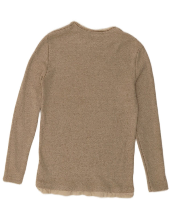 Zara Hombre Top Manga Larga Grande Poliéster Beige