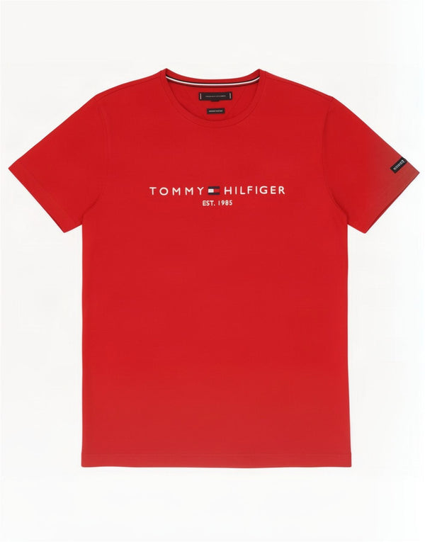 Tommy Hilfiger Camiseta gráfica para hombre Top grande de algodón rojo