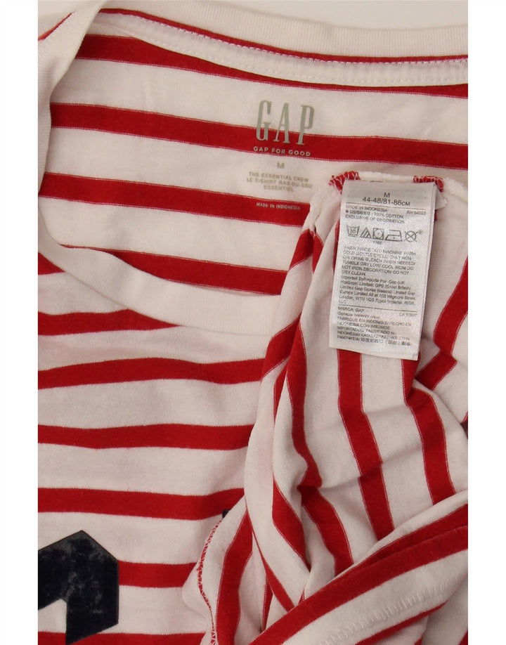 Gap Camiseta gráfica para mujer Top UK 44 Algodón a rayas rojas medianas