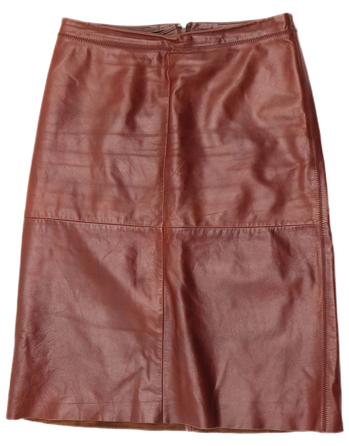 Gap Falda de cuero para mujer US 10 Large W30 Cuero marrón