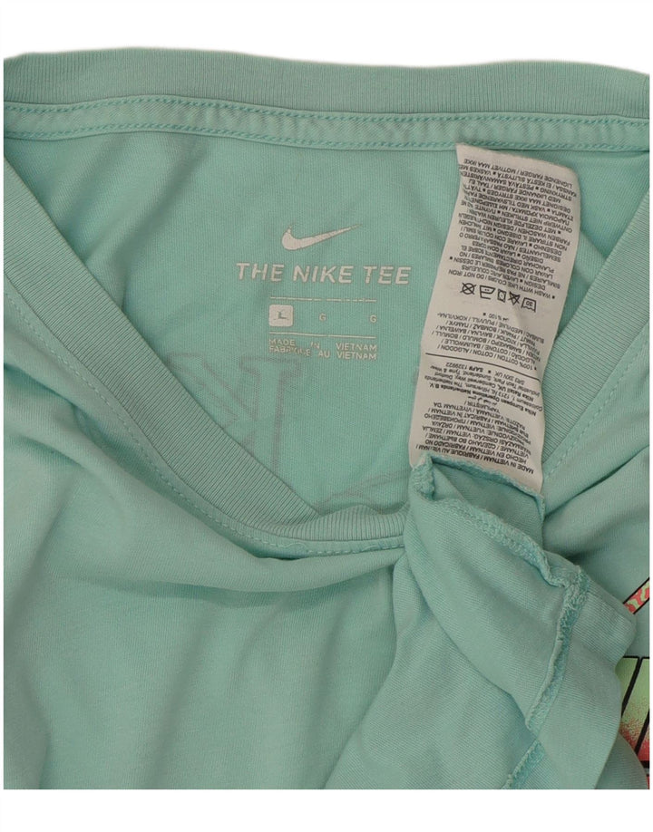 NIKE Mens Graphic T-Shirt Top Large Green Cotton