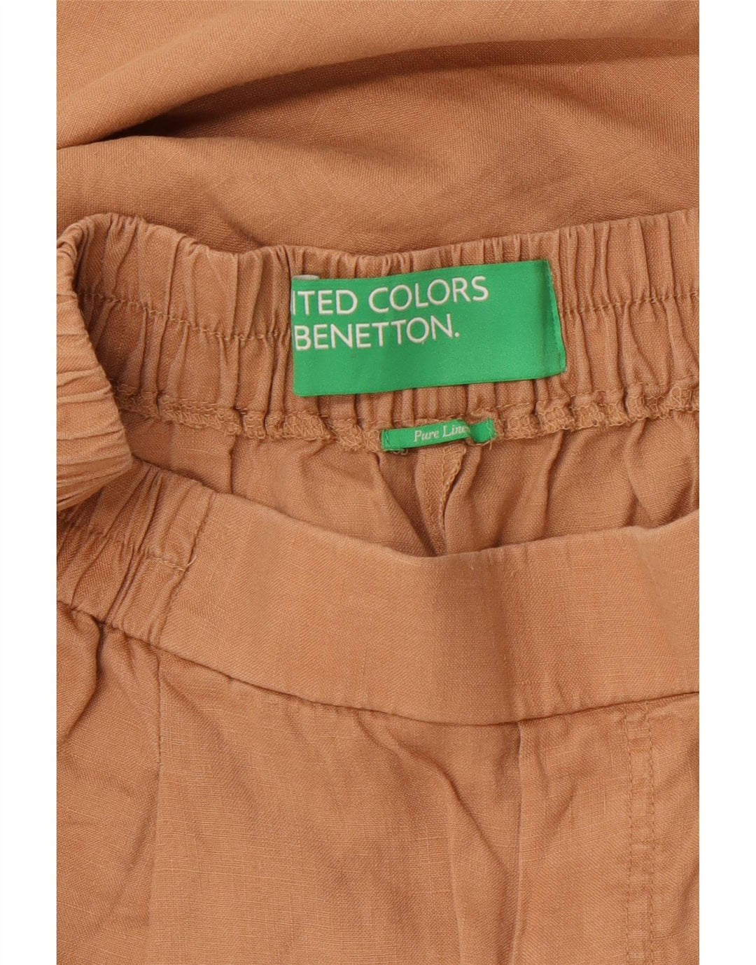 Pantalón Capri Tapered Mujer Benetton W27 L20 Lino Beige