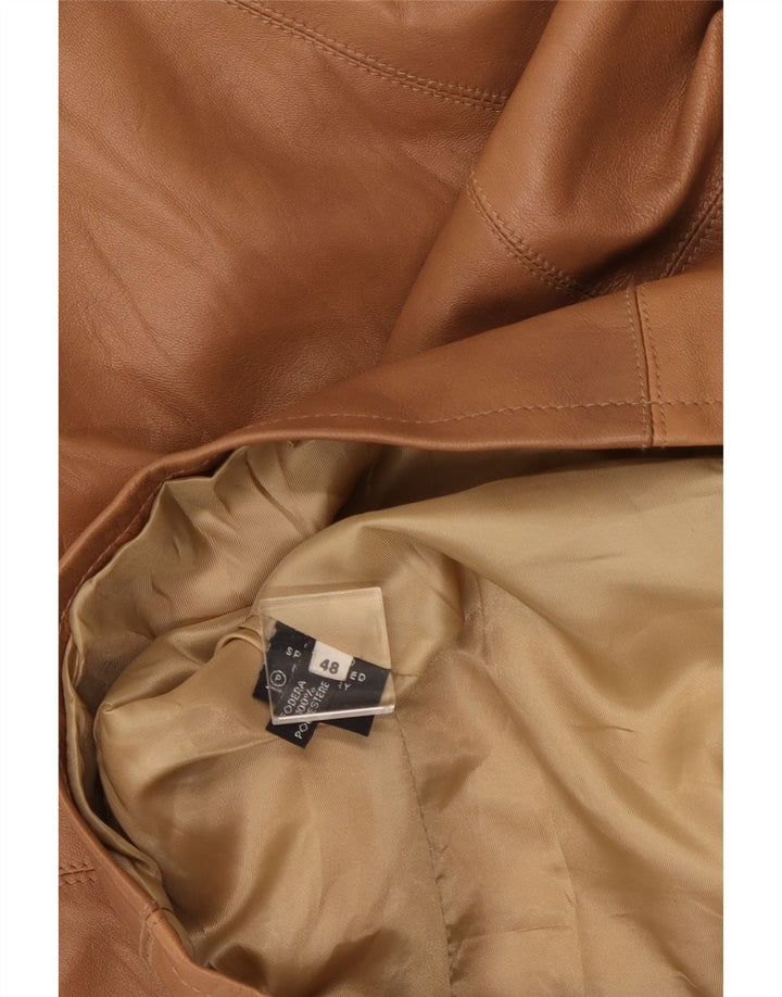 VINTAGE Chaqueta de cuero para mujer IT 48 XL Cuero marrón