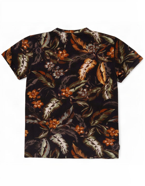 Superdry Mens Hawaiian Graphic T-Shirt Top Medium Black Floral Cotton