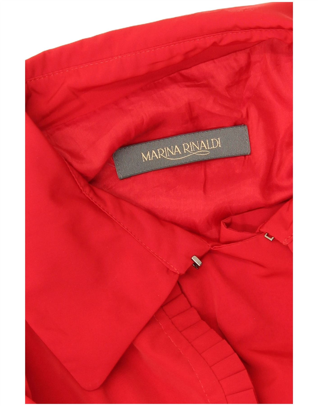 Marina Rinaldi Gabardina de doble botonadura para mujer UK 46 Grande Rojo