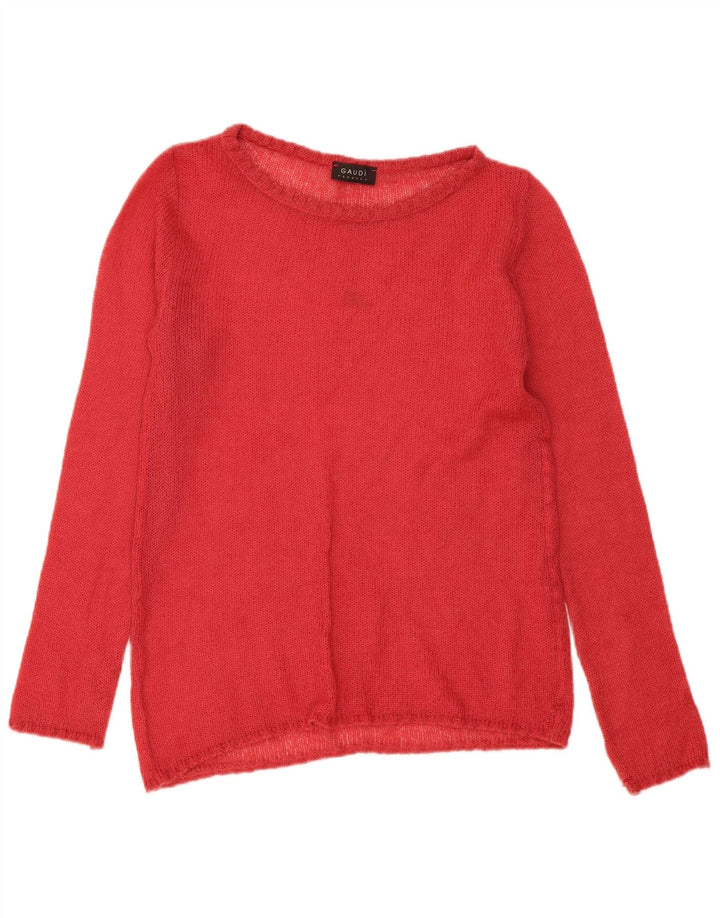 Gaudí - Jersey para mujer con cuello barco, talla 40, color rojo mediano