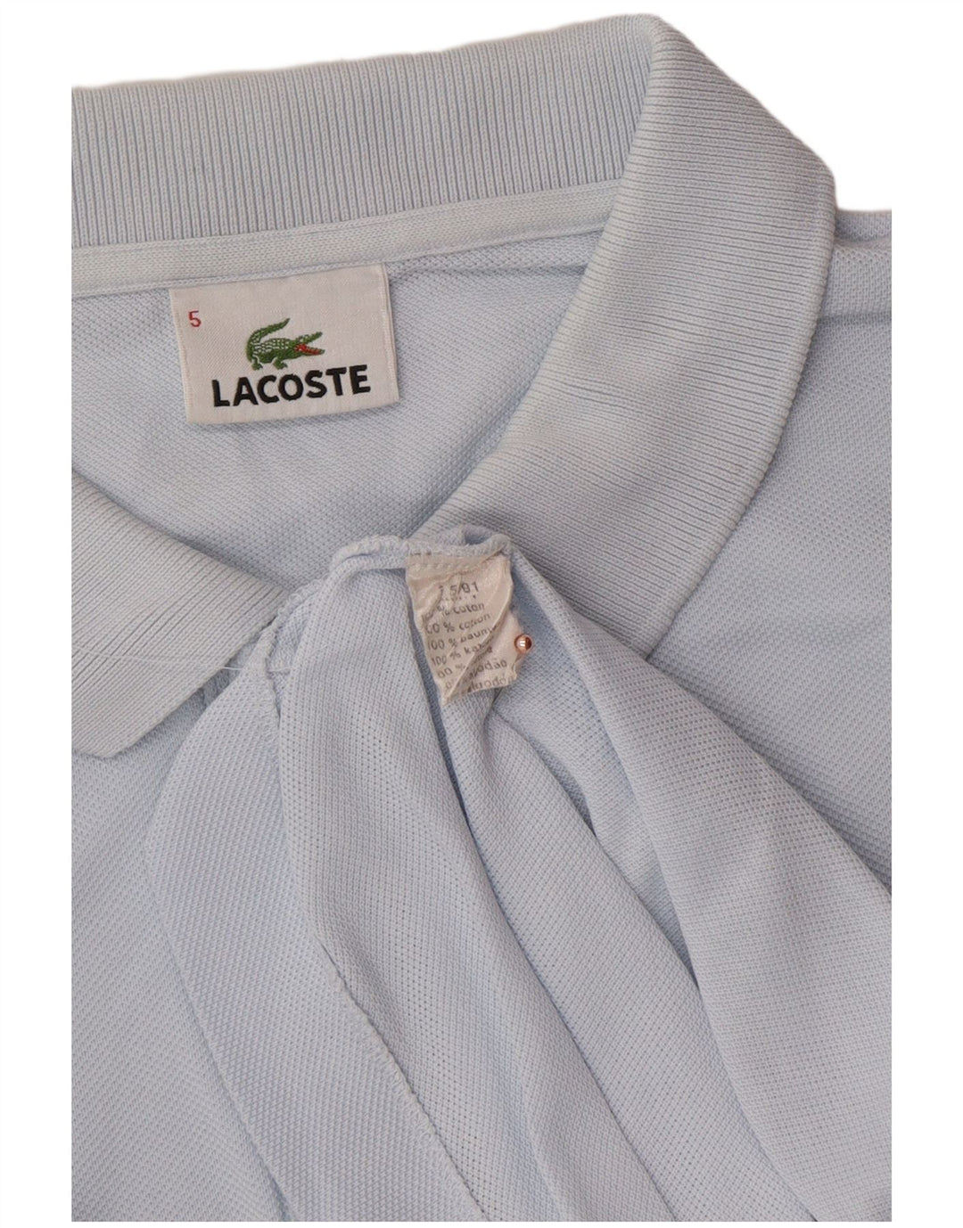 LACOSTE Polo para hombre talla 5 grande algodón azul