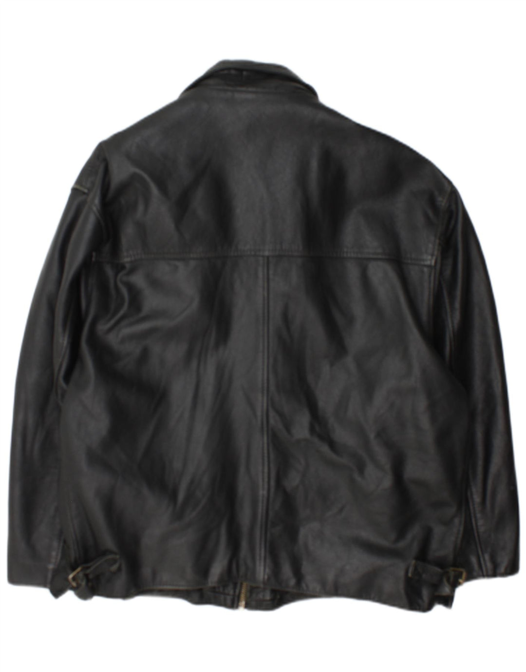 Chaqueta de cuero vintage para hombre Reino Unido 42 XL Negro