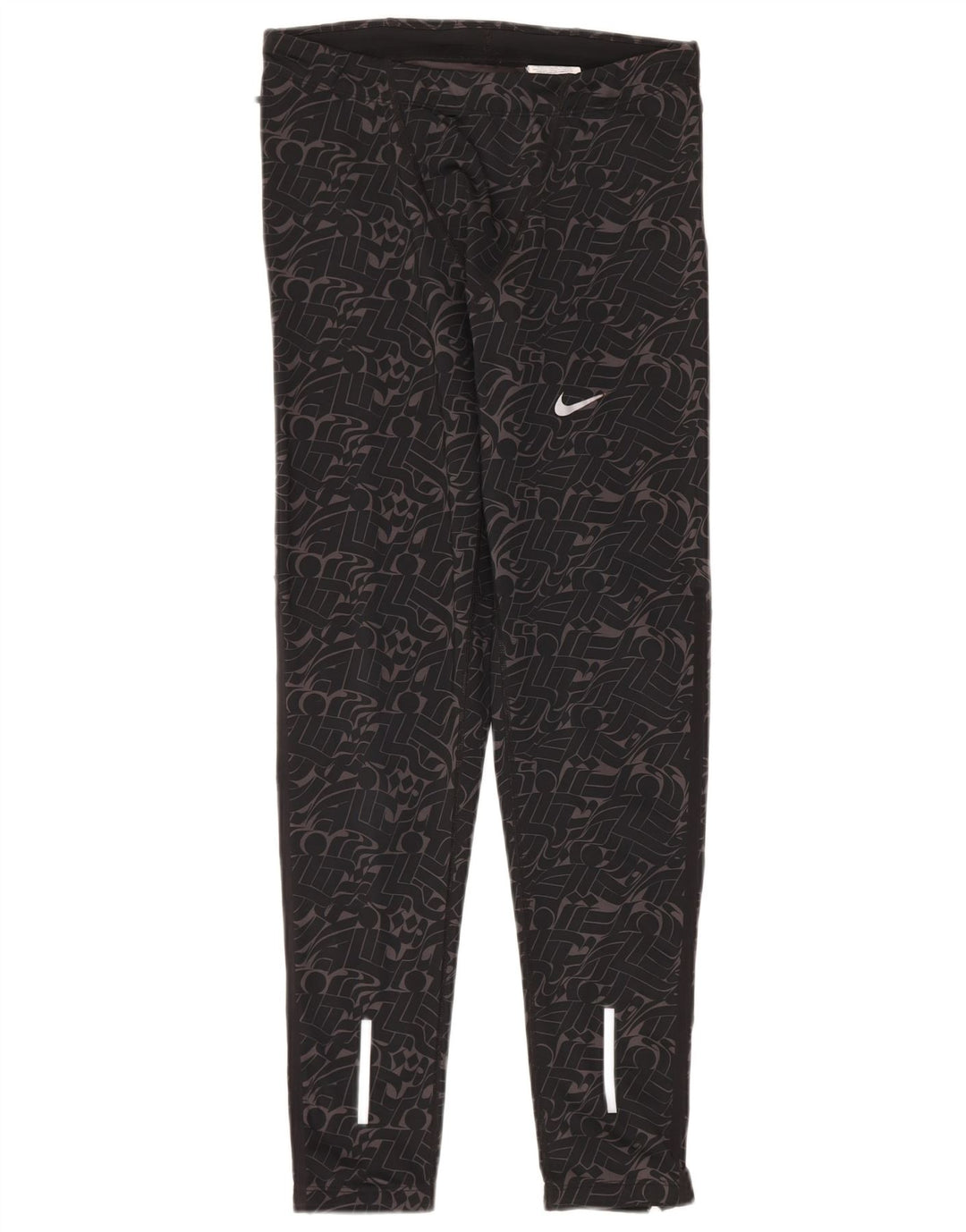 Nike Leggings Dri Fit para mujer UK 44 Mediano Negro Geométrico Poliéster