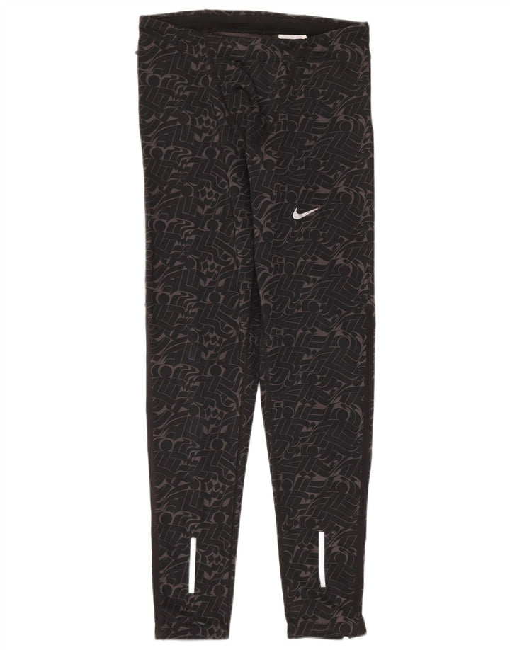 Nike Leggings Dri Fit para mujer UK 44 Mediano Negro Geométrico Poliéster