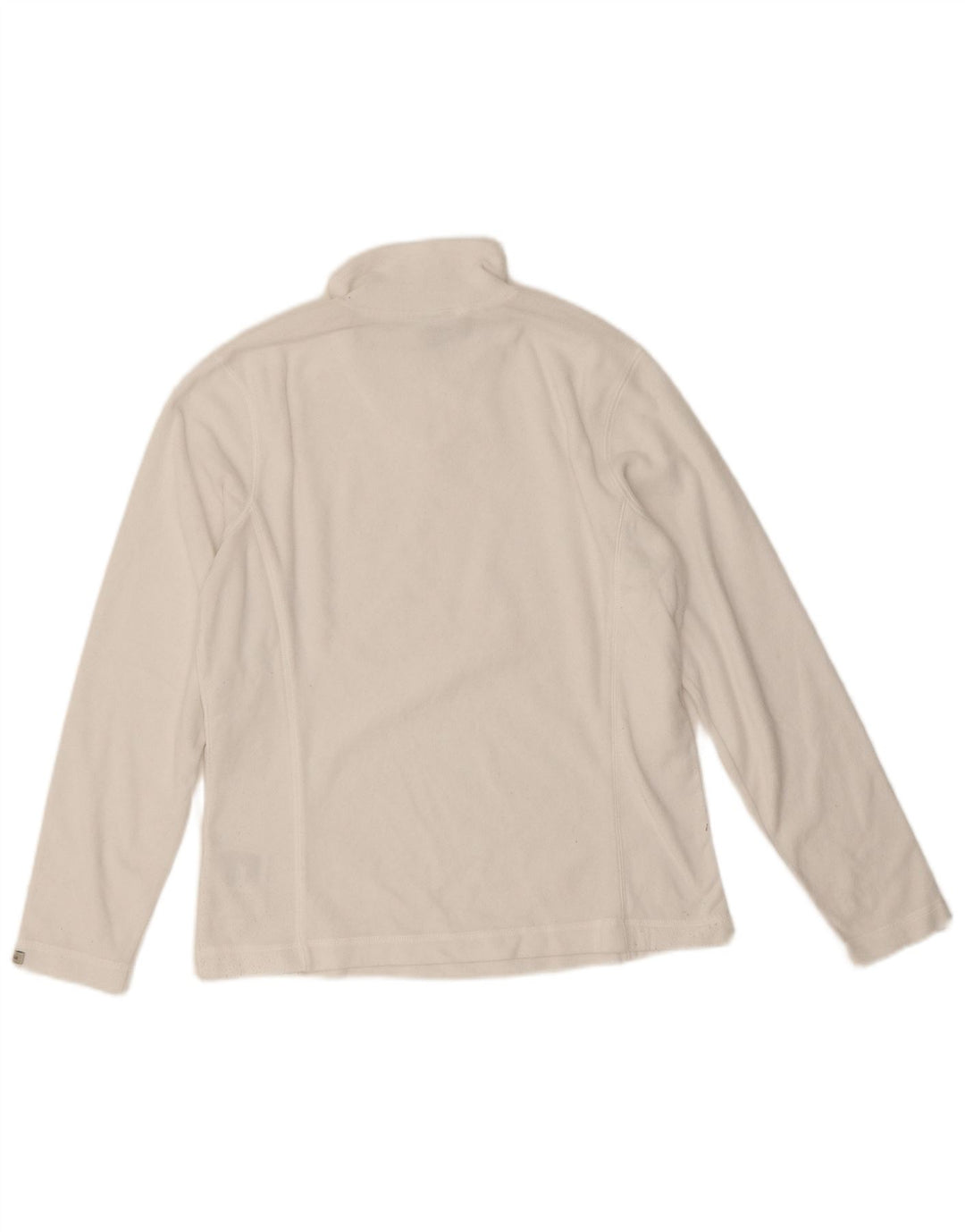 Columbia Jersey de forro polar con cuello y cremallera para mujer UK 10 Small Poliéster blanco