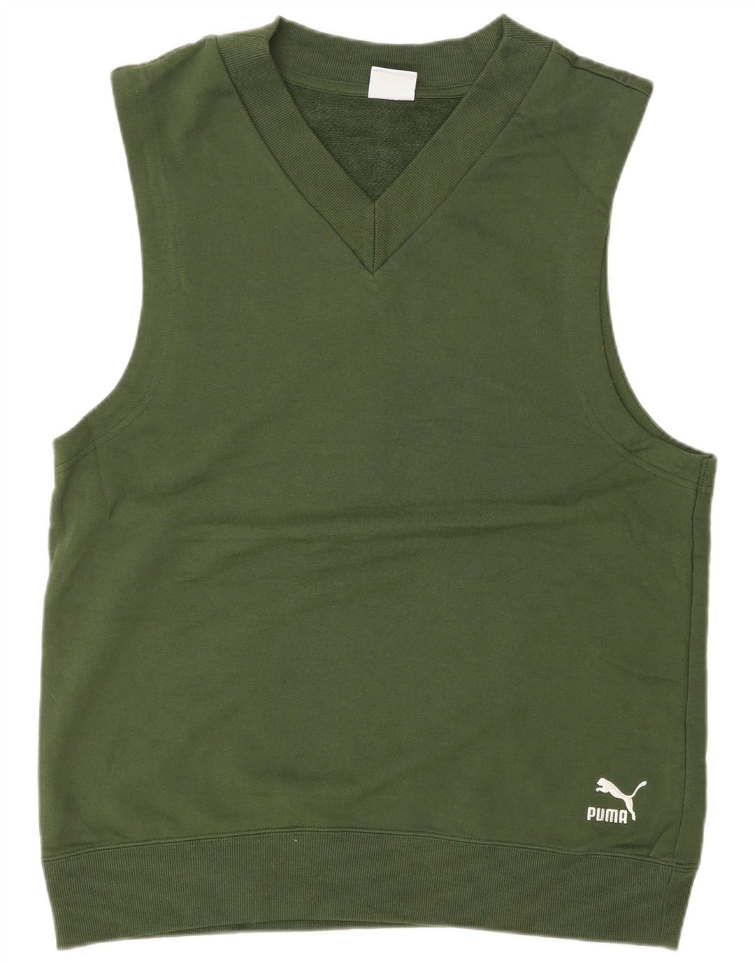 PUMA Sudadera sin mangas para hombre Jumper Small Green Cotton