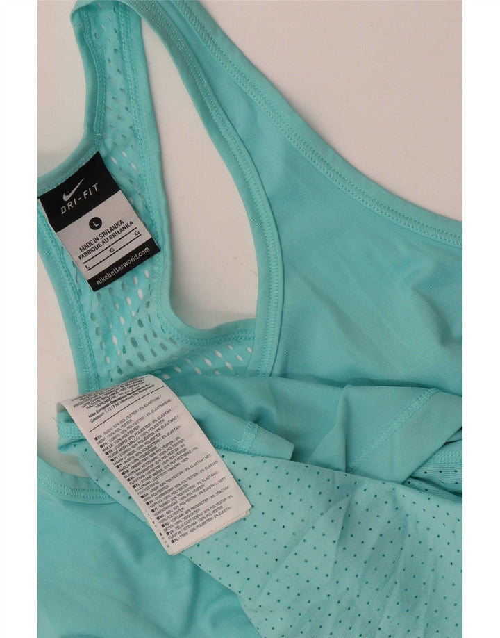 Nike Mujer Dri Fit Chaleco Top UK 14 Grande Poliéster Turquesa