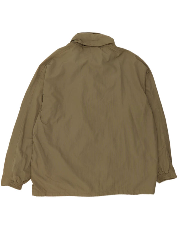 DIADORA Mens Hooded Rain Jacket UK 42 XL Khaki Polyamide