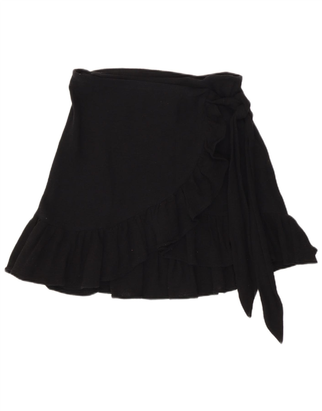 Zara Mujer Falda Cruzada De Punto Pequeña W26 Negro