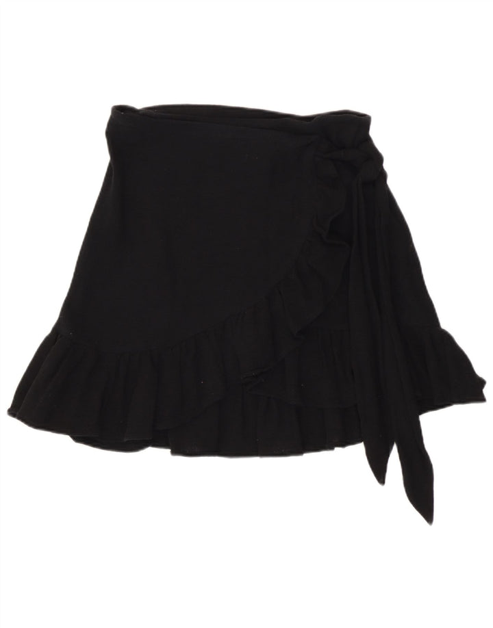 Zara Mujer Falda Cruzada De Punto Pequeña W26 Negro