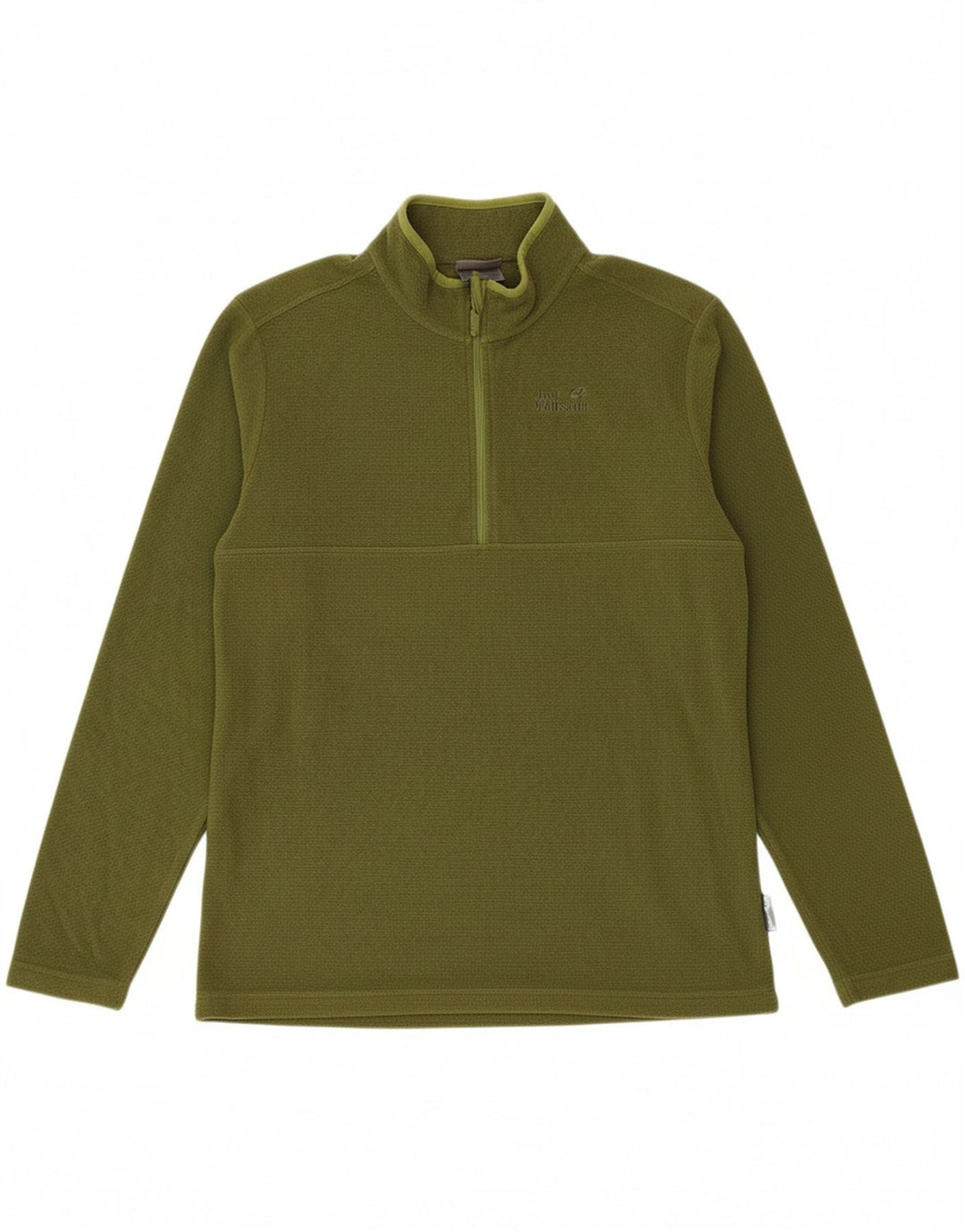 JACK WOLFSKIN Mens Zip Neck Fleece Jumper Medium Green Polyester
