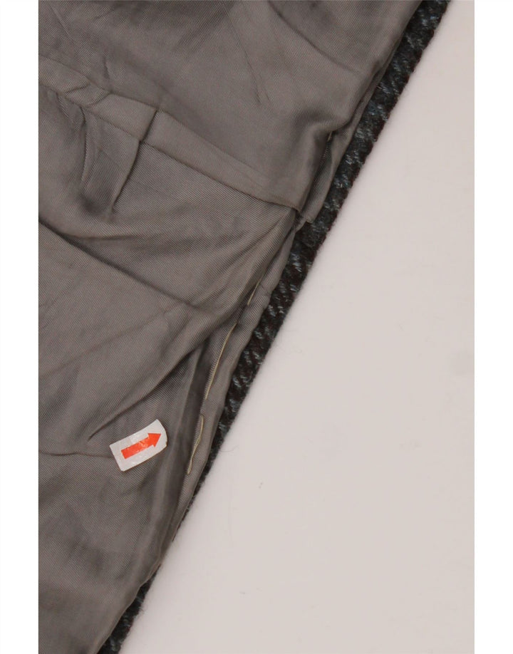 VINTAGE Chaqueta Blazer de 2 botones para hombre Reino Unido 38 Pata de gallo gris medio